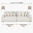 Ver imagem 4 de Sofá Retrátil 3 Lugares Bouclê Armani 2,10 Mts Marfim