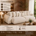 Ver imagem 7 de Sofá Retrátil 3 Lugares Bouclê Armani 2,10 Mts Marfim