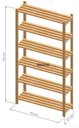 Estante Modular 6 Prateleiras Madeira 180x90x29 Cm Pintada Neonx:osmocolor Canela Semi Tran - 4