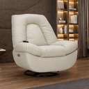 Ver imagem 7 de Poltrona Reclinável Elétrica com Massagem e Aquecimento Salvana L07 Couríssimo Bege - Lyam Decor