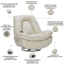 Ver mais imagens de Poltrona Reclinável Elétrica com Massagem e Aquecimento Salvana L07 Couríssimo Bege - Lyam Decor