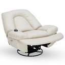 Ver imagem 4 de Poltrona Reclinável Elétrica com Massagem e Aquecimento Salvana L07 Couríssimo Bege - Lyam Decor