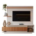 Ver imagem 2 de Estante Home Sala 210cm para Tv 65 Istambul Lukaliam Off White/jequitiba Ripado 3d