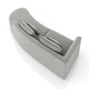 Ver imagem 7 de Sofá Curvo Decorativo Kimiko 327cm 4 Lugares Sala de Estar com Chaise Veludo Cinza G52 - Gran Belo