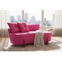 Ver imagem 2 de Namoradeira Sofá Feijão Luna 130cm Orgânica Veludo Rosa Pink