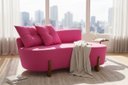 Ver imagem 2 de Namoradeira Sofá Feijão Luna 130cm Orgânica Veludo Rosa Pink