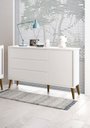 Ver imagem 2 de Cômoda Sapateira Théo New Branco Fosco com Madeira - MoveisAqui
