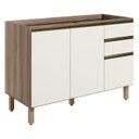 Ver imagem 1 de Balcao para Pia 2p 3g 120cm Mdf Kali 16417 Carvalho Toq Off White Cetim Nicioli