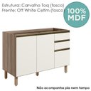 Ver imagem 4 de Balcao para Pia 2p 3g 120cm Mdf Kali 16417 Carvalho Toq Off White Cetim Nicioli