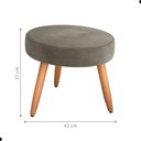 Ver imagem 3 de Jogo de Poltronas e Puff Milan Veludo Conforto Cappuccino Matrix 64cm 110kg