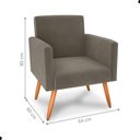 Ver imagem 2 de Jogo de Poltronas e Puff Milan Veludo Conforto Cappuccino Matrix 64cm 110kg