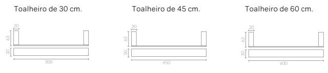 Toalheiro Cromado - 30, 45 Ou 60 Cm, Kromma KR 564 565 566 30 cm - 2