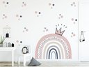 Ver imagem 1 de Adesivo de Parede Infantil Arco Íris Boho e Bolinhas Meninas