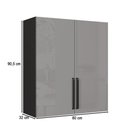 Ver imagem 3 de Armario Aereo Cozinha 80 Cm Diamante 2 Portas Chumbo/titanio - Indékes