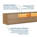 Ver imagem 5 de Rack Suspenso 2 Portas 2 Gavetas com LED Horizonte CabeCasa MadeiraOriginals Marrom/Freijó
