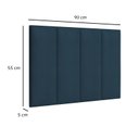 Ver imagem 3 de Cabeceira Painel Estofada Cama Box Solteiro Madri 0,90 Azul Marinho