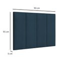 Ver imagem 3 de Cabeceira Painel Estofada Cama Box Solteiro Madri 0,90 Azul Marinho