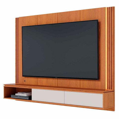 Painel Tv 75 Pol e Bancada Suspensa Trento Freijó/off White C05 - Mpozenato