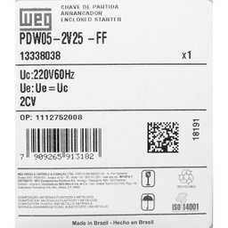 Chave De Partida Direta Weg Pdw Ff 2Cv 5,68A 220V Trifasica - 5