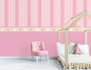 Ver imagem 1 de Papel de Parede Infantil Listras e Faixa Rosa Arte Destaque 3,50 Metros