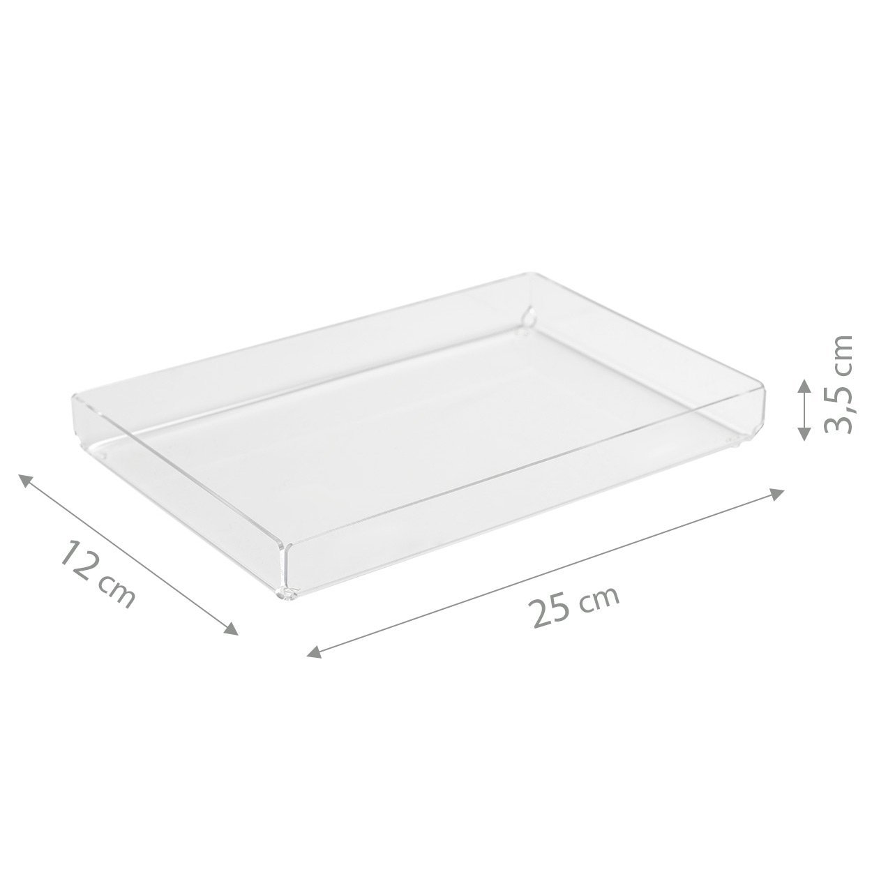 Bandeja de Acrílico Hara Transparente Dobrada Baixa 25x12 Cm - 2