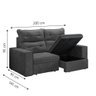 Sofá Retrátil e Reclinável com Baú Maverik 2 Lugares Suede  - 4
