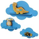 Ver imagem 2 de Trio de Nichos Nuvem em Mdf Prateleira Decorativa para Quarto Infantil Azul