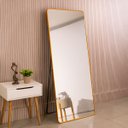 Ver imagem 2 de Espelho Grande Retangular C/ Moldura Metal Corpo Inteiro 170X70  Moderno  C/Suporte de Chão e Parede