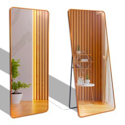Espelho Grande Retangular com Moldura Metal Corpo Inteiro 170 X 70 Cm C/suporte de Chão - 6
