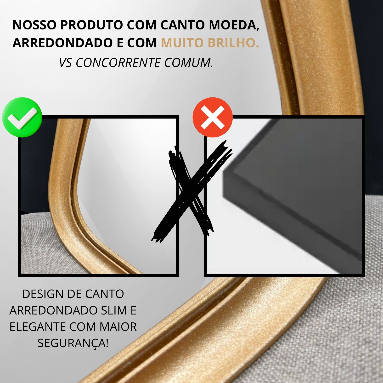 Espelho Grande Retangular com Moldura Metal Corpo Inteiro 170 X 70 Cm C/suporte de Chão Bronze - 5