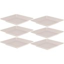 Ver imagem 1 de Jogo 6 Pratos Plásticos Quadrados 22,5cm Bege ou Restaurante Buffet Sobremesas Saladas