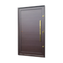 Ver imagem 1 de Porta Pivotante Alumínio Lambril c/Pux.D.Elite Marrom Corten Gold 216x150 Brimak