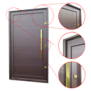 Ver imagem 3 de Porta Pivotante Alumínio Lambril c/Pux.D.Elite Marrom Corten Gold 216x150 Brimak