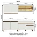 Ver imagem 4 de Armário de Cozinha Completa 240cm Branco Reims Madesa 01
