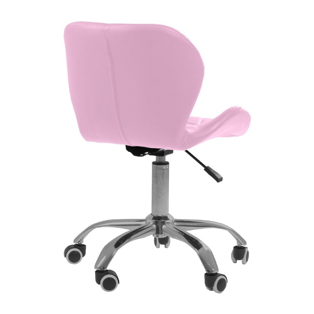 Cadeira Office Eiffel Slim Com Base Giratória E Ajustável - Rosa - 5