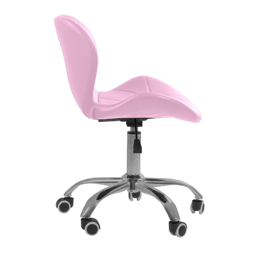 Cadeira Office Eiffel Slim Com Base Giratória E Ajustável - Rosa - 6