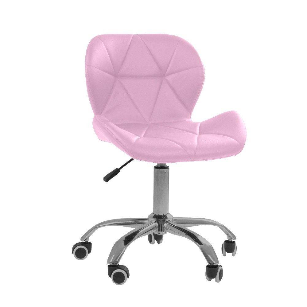 Cadeira Office Eiffel Slim Com Base Giratória E Ajustável - Rosa - 1