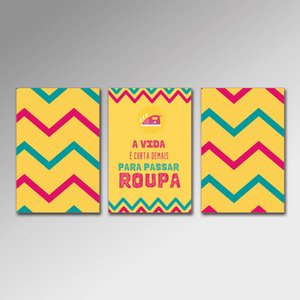 Placa Decorativa - Passar Roupa Arte Destaque 30 X 40 Cm