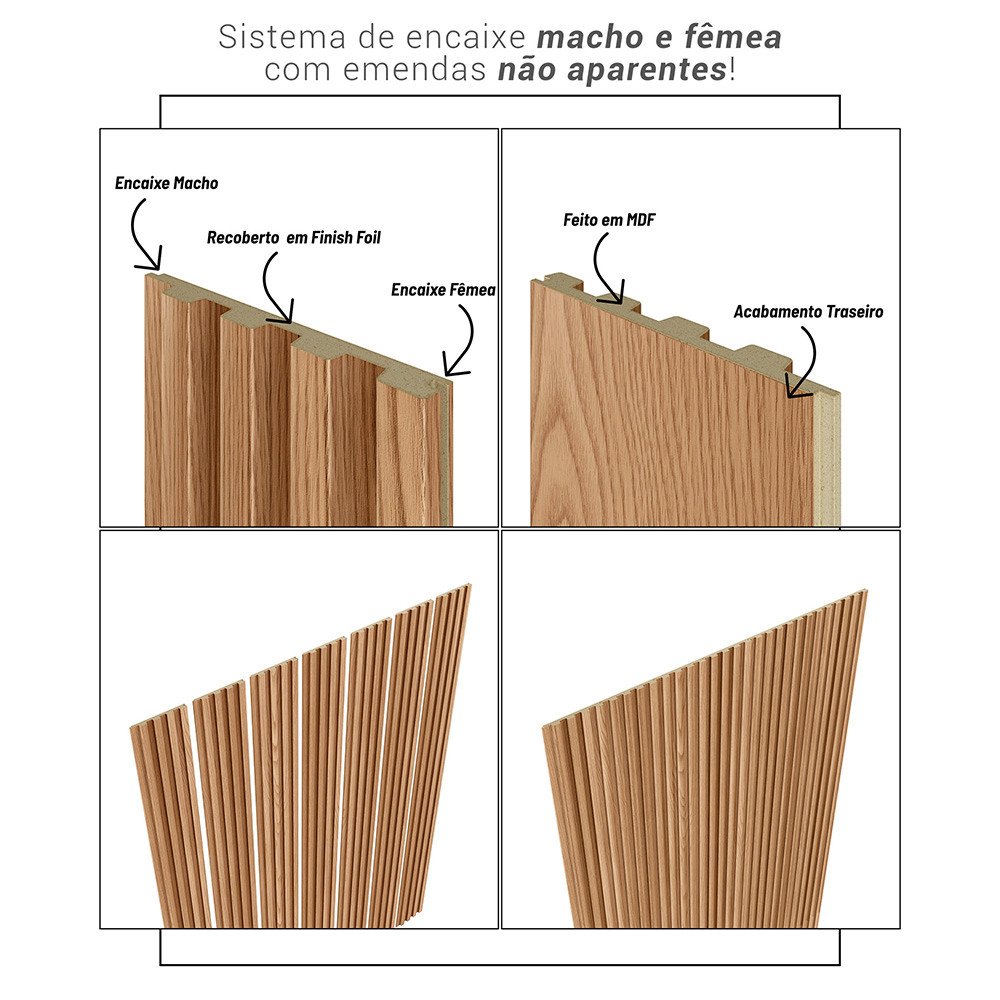 Cabeceira Ripado Modular 6 Caixas Atalaia Cama Queen Linea Brasil - 3