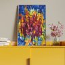 Quadro Decorativo Tela Canvas Abstrato Cidade Vertical Com Moldura Prata - 90x60 cm - 4