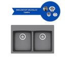 Ver imagem 2 de Cuba de Cozinha em Quartzo Schock By Arell 202v + Válvula de Inox com Cesto e Tampa Decorativa