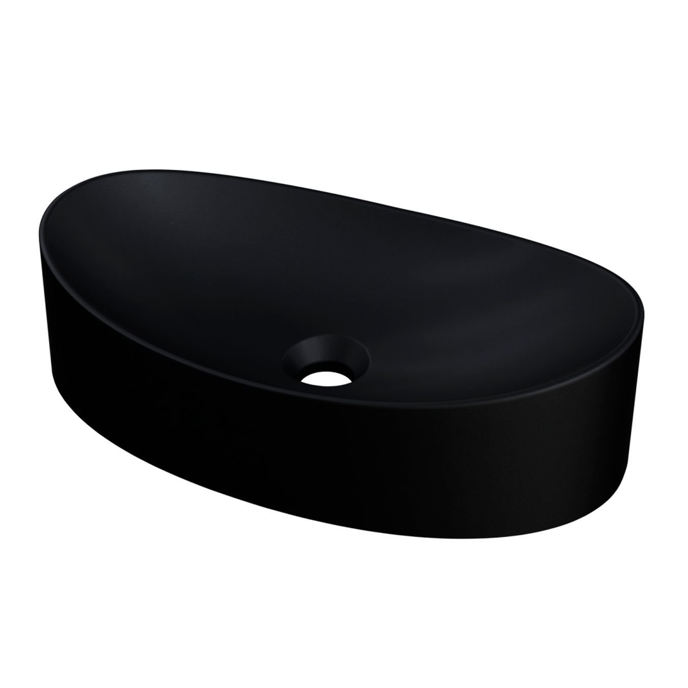 Cuba Pia para Banheiro Oval Canoa 46cm Tânia C08 Preto - Mpozenato - 1