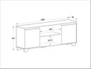 Ver imagem 3 de Rack para TV até 50 Polegadas 160cm 2 Portas 3 Prateleiras Benevello Quiditá Móveis