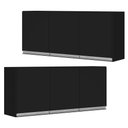 Ver imagem 1 de Kit 02 Armários Aéreo Cozinha Planejada Lux 120cm MDF 03 Portas Preto TX Fosco - Abmaza