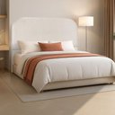 Ver imagem 1 de Cabeceira Cama Box Casal 160 Cm Estofada Revestida em Linho Premium