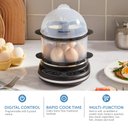 Ver imagem 4 de Elite Gourmet Cozedor de Ovos Digital 2 Níveis 14 Ovos com 6 Funções (carvão)