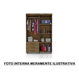 Guarda Roupas Madri Roupeiro 4 Portas + 3 Gavetas Amêndoa SAO MIGUEL - 2