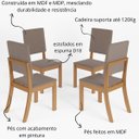 Ver imagem 3 de Conjunto Mesa Jantar Natalí Tampo Mdf com 4 Cadeiras Milla Nature/off White/marrom Amêndoa