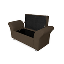 Ver imagem 4 de Cabeceira Geovana e Calçadeira Veneza Baú King 195cm Suede Marrom - LM DECOR