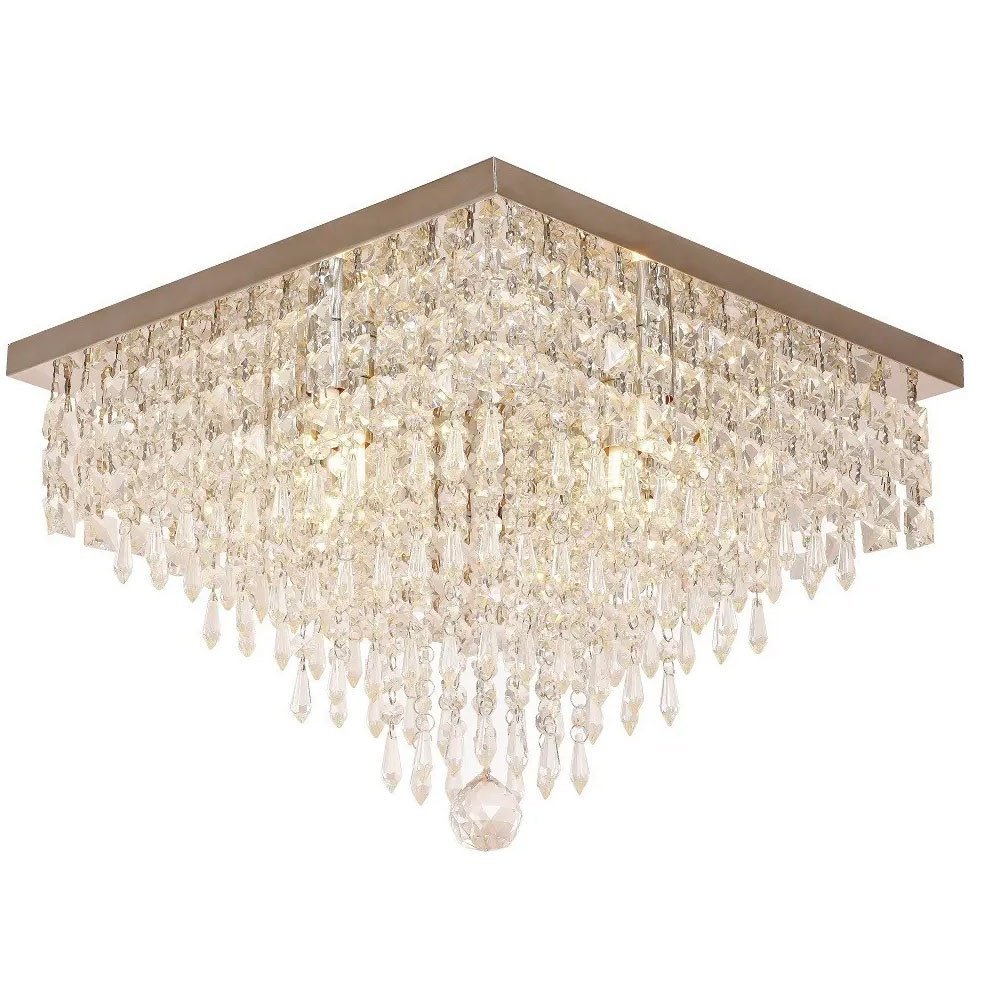 Lustre Plafon de Cristal K9 Legitimo Transparente 40cm Top